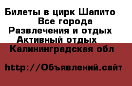 Билеты в цирк Шапито. - Все города Развлечения и отдых » Активный отдых   . Калининградская обл.